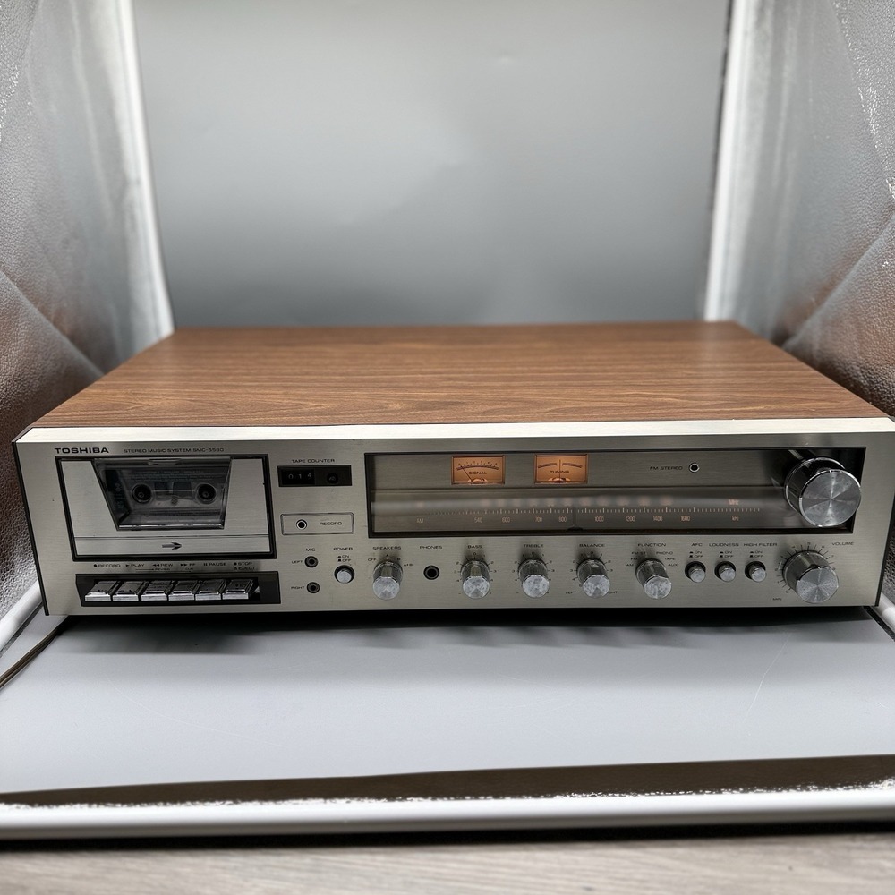 Vtg Toshiba SMC-5560 Stereo Music System AM/FM Receiver & Cassette Deck Works
